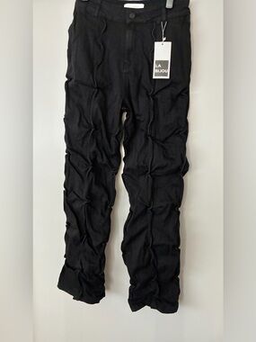 New Womens Accordion Black LaBijou Pants Size M